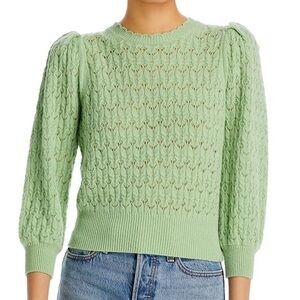 NWT Alice and Olivia 3/4 Length Puff Sleeve 99% Cashmere Sweater.